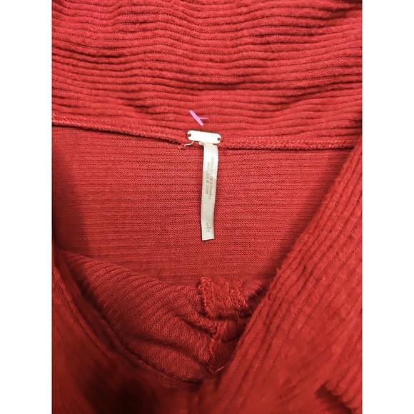 Free People This Cutie off the Shoulder Crop Top Red Size Large - Picture 5 of 6